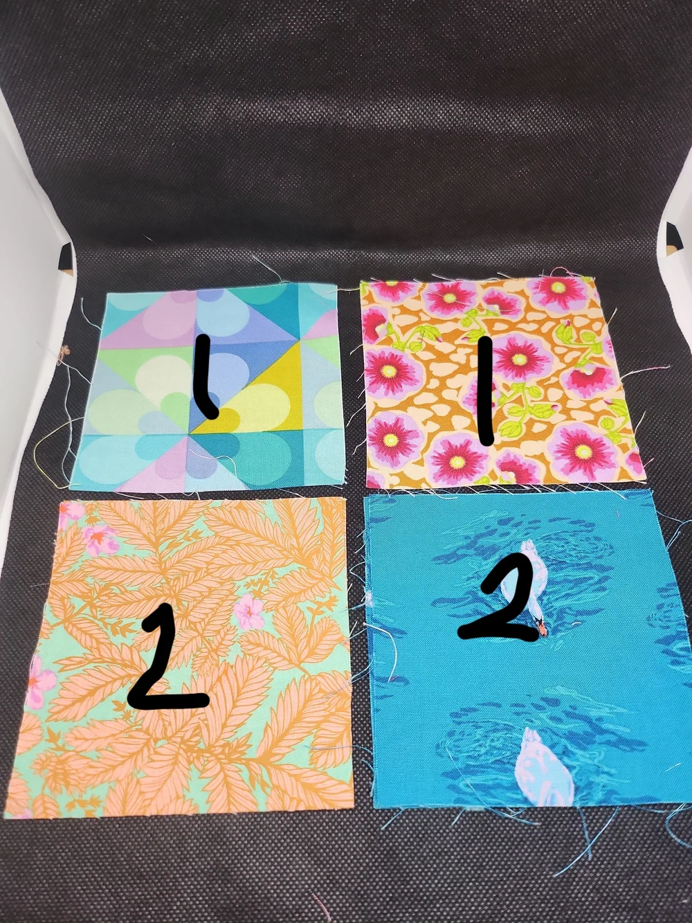 Unbranded Turquoise & Pink Fabric Swatch Set for Home Office & Crafts